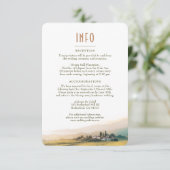 Waterverf Napa Valley Vineyards Wedding Info Kaart (Staand voorkant)