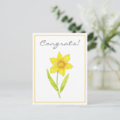 Waterverf Narcis 2 Briefkaart (Staand voorkant)