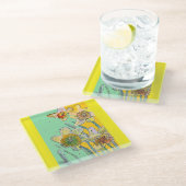 Waterverf Narcis Bloem Bloem Aqua Geel Glazen Onderzetter (Schuin)