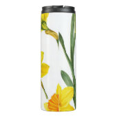 Waterverf Narcis Bloem Botanische Witte Ontwerp Thermosbeker (Achterkant)