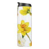 Waterverf Narcis Bloem Botanische Witte Ontwerp Thermosbeker (Geroteerd rechts)