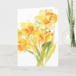 Waterverf narcis bloemen sympathie wenskaart kaart