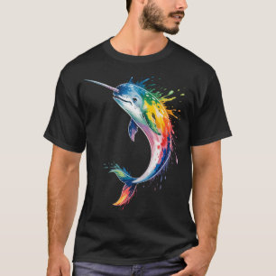 Waterverf Narwal Zee Eenhoorns T-shirt