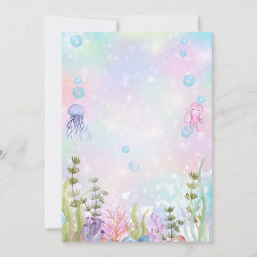 Waterverf Narwhal onder het Zee Kaart (Achterkant)