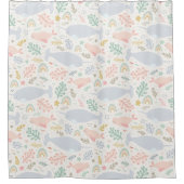 Waterverf Narwhal & Seal Patroon Douchegordijn (Voorkant)