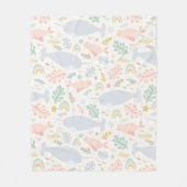Waterverf Narwhal & Seal Patroon Fleece Deken (Voorkant)