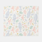 Waterverf Narwhal & Seal Patroon Fleece Deken (Voorkant (Horizontaal))