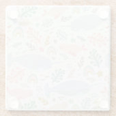 Waterverf Narwhal & Seal Patroon Glazen Onderzetter (Achterkant)