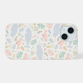 Waterverf Narwhal & Seal Patroon iPhone 15 Case (Achterkant horizontaal)