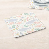 Waterverf Narwhal & Seal Patroon Kartonnen Onderzetters (Schuin)