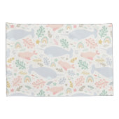 Waterverf Narwhal & Seal Patroon Kussensloop (Achterkant-Rechts)