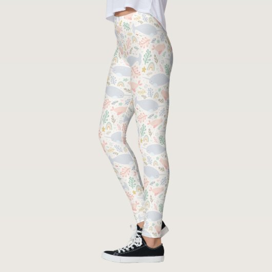 Waterverf Narwhal & Seal Patroon Leggings (Links)
