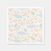 Waterverf Narwhal & Seal Patroon Servet (Voorkant)