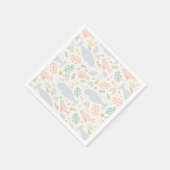 Waterverf Narwhal & Seal Patroon Servet (Hoek)