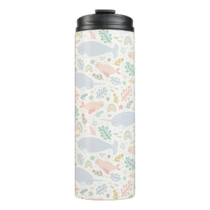 Waterverf Narwhal & Seal Patroon Thermosbeker