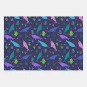 Waterverf Narwhals onder het Zee Gold Inpakpapier Vel (Voorkant 2)