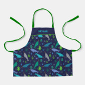 Waterverf Narwhals onder het Zee Gold Kinder Schort (Voorkant)
