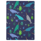 Waterverf Narwhals onder het Zee Gold Klembord (Achterkant)