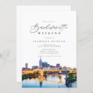Waterverf Nashville Bachelorette Itinerary en Kaart