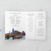 Waterverf Nashville Elegante Gevouwen Trouwuitnodi Programma (Binnen)