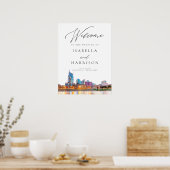 Waterverf Nashville Skyline Weddenschap Welkomstte Poster (Keuken)