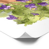 Waterverf Nasturtium Flower Bay Tree Herbs Poster (Hoek)