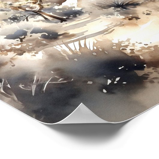 Waterverf Nationaal park Joshua Tree Poster (Hoek)