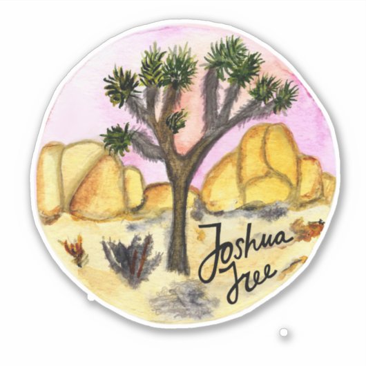 Waterverf Nationaal park Joshua Tree Sticker (Voorkant)