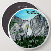 Waterverf nationaal park Yosemite Ronde Button 6,0 Cm (Voorkant /achterkant)