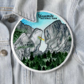 Waterverf nationaal park Yosemite Ronde Button 6,0 Cm (In situ)