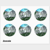 Waterverf nationaal park Yosemite Ronde Sticker (Vel)