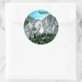 Waterverf nationaal park Yosemite Ronde Sticker (Tas)