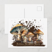 Waterverf Nationale Paddestoel Maand Briefkaart (Voorkant / Achterkant)