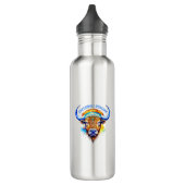 Waterverf Native American Bison Indiaanse hoofdtoo Waterfles (Links)