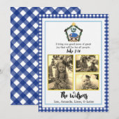 Waterverf Nativiteit Blauwe Kaart voor kerstmis (Voorkant / Achterkant)