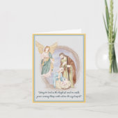 Waterverf nativiteit en Angel-aangepast Feestdagen Kaart (Voorkant)