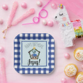 Waterverf Nativiteit Happy Birthday Jesus Paper Pl Papieren Bordje (Feest)