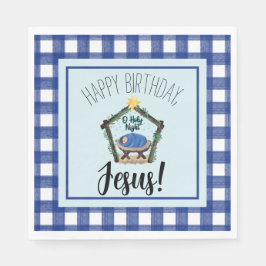Waterverf Nativiteit Happy Birthday Jesus Servet