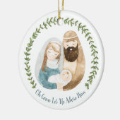  Waterverf Nativiteit laat ons hem bewonderen Keramisch Ornament (Links)