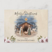Waterverf Nativiteitsscène Feestdagenkaart (Voorkant)