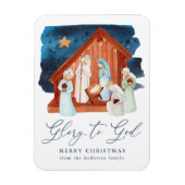 Waterverf Nativiteitsscène Glory naar God niet-fot Magneet (Verticaal)