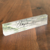 Waterverf Natural Lake en Greenery Landscape Naambordje (Zijkant)