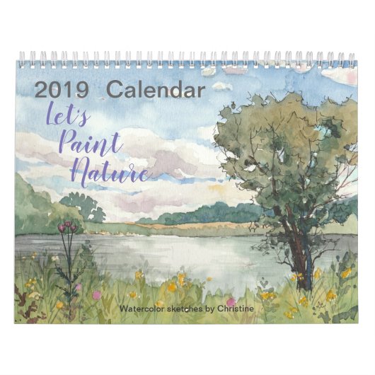 waterverf Natuur agenda 2019 Kalender (Hoes)