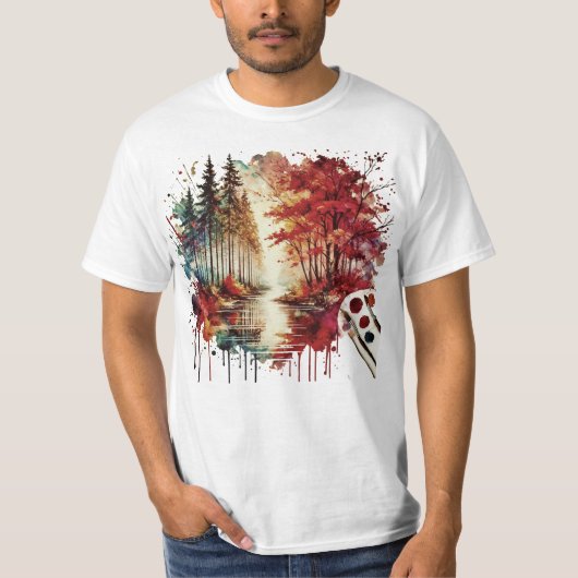 Waterverf Natuur Art T-shirt (Voorkant)