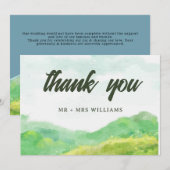 Waterverf Natuur Berg Bruiloft Bedankkaart (Voorkant / Achterkant)