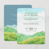 Waterverf Natuur Berg Bruiloft Kaart (Voorkant / Achterkant)