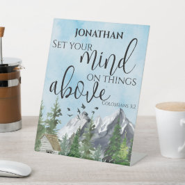 Waterverf Natuur Christelijk Bijbelvers Naam Gift Reclamebord Met Voetstuk