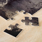 Waterverf - Natuur dame - zwart en wit  Legpuzzel (Zijkant)
