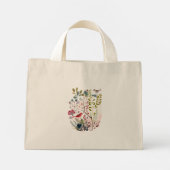 Waterverf Natuur Folk Art Illustraties Mini Tote Bag (Achterkant)