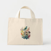 Waterverf Natuur Folk Art Illustraties Mini Tote Bag (Voorkant)